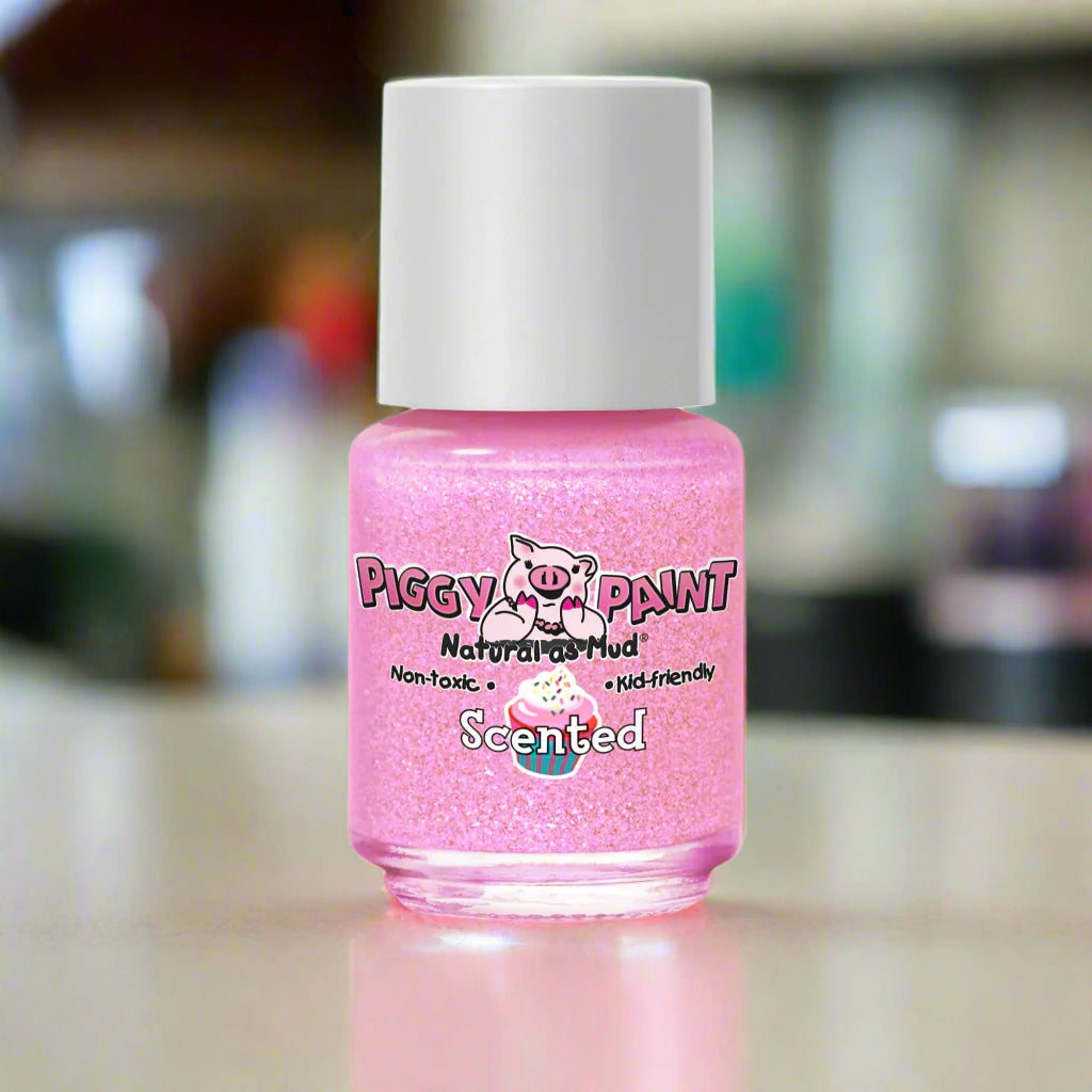 Glitter Light Pink Polish - Cupcake Cutie Scented, 0.25oz, Piggy Paint