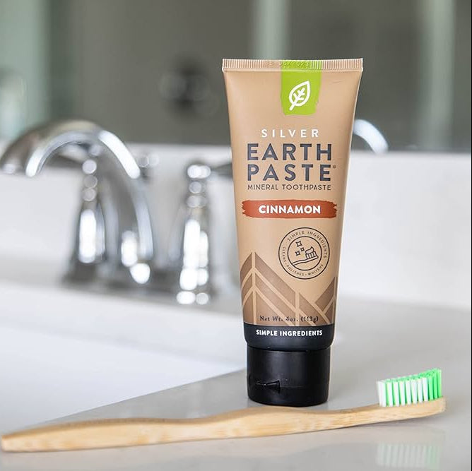 Silver Earth Paste, Mineral Toothpaste, Cinnamon, 4oz, Redmond Life