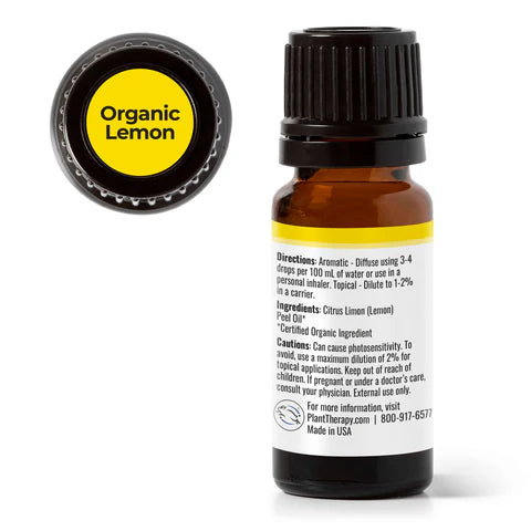 Organic Lemon Essential Oil, 10ml, Plant Therapy
