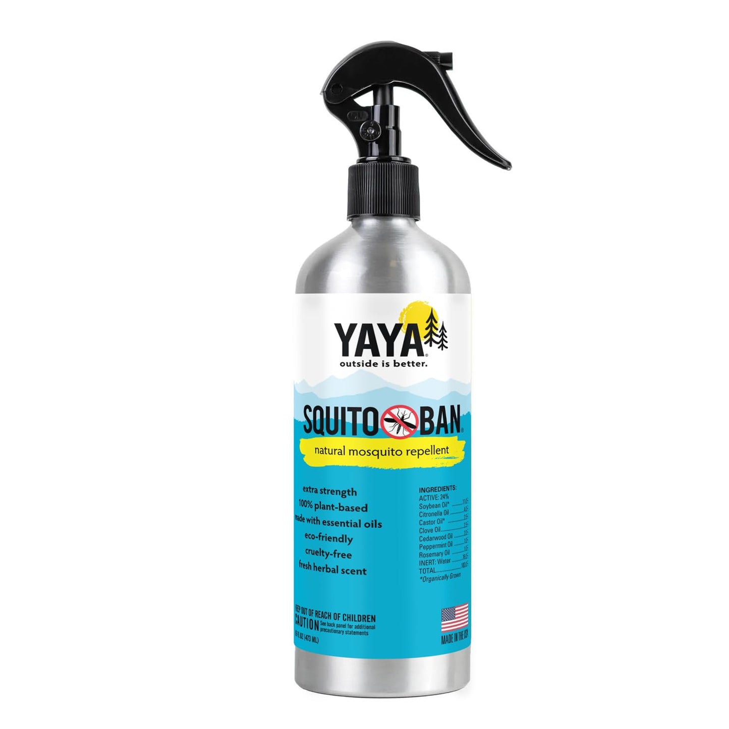 SQUITO BAN All-Natural Mosquito Repellent, YAYA Organics