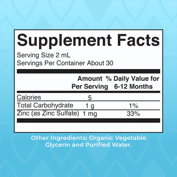 Infants Ionic Zinc Liquid Drops, Unflavored, 2oz, MaryRuth Organics