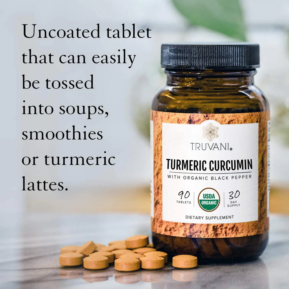 Turmeric Curcumin With Organic Black Pepper, 90 Tablets, Truvani