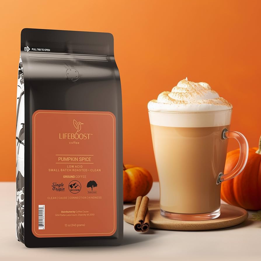Pumpkin Spice Ground Coffee, 12oz, Lifeboost