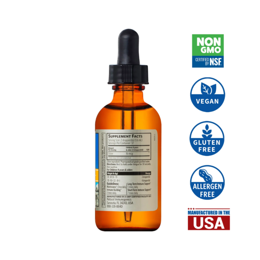 Kids Bio-Active Silver Hydrosol, Daily Immune Support Dropper-Top, 10PPM, 2oz