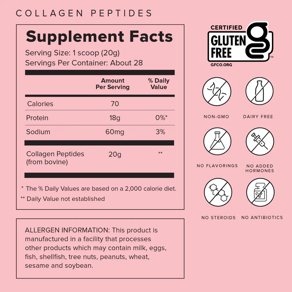 Collagen Peptides, Unflavored, Supports Hair, Nails, Skin, Joint + Gut Health, Truvani