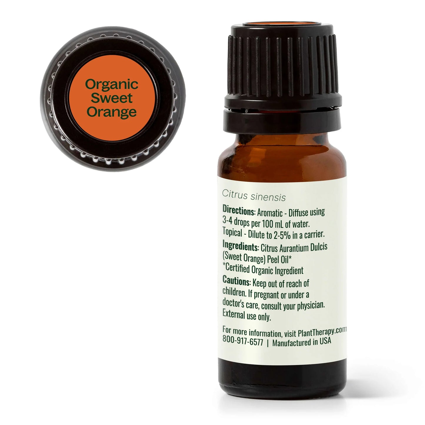 Organic Sweet Orange Essential Oil, 10 ml, Plant Therapy