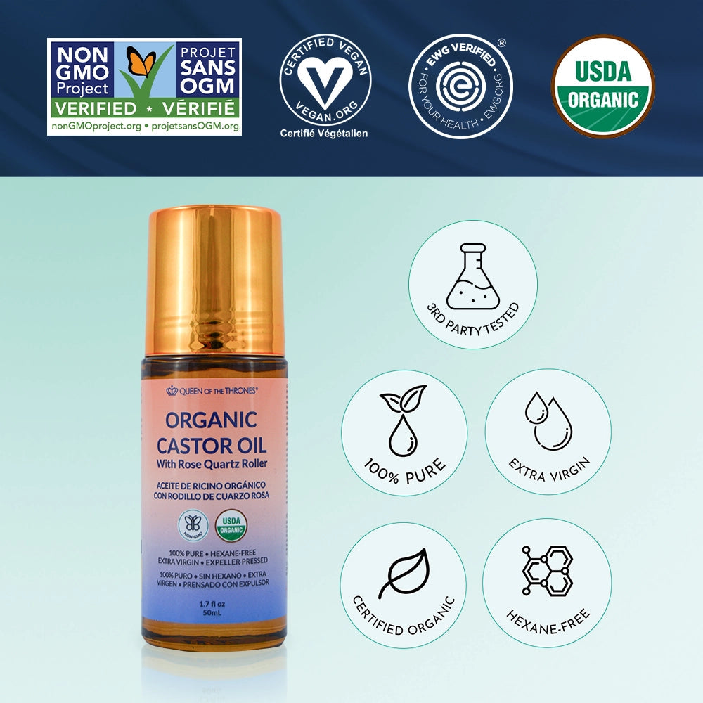 Organic Castor Oil Roll-On 1.7oz (50mL), Queen of Thrones
