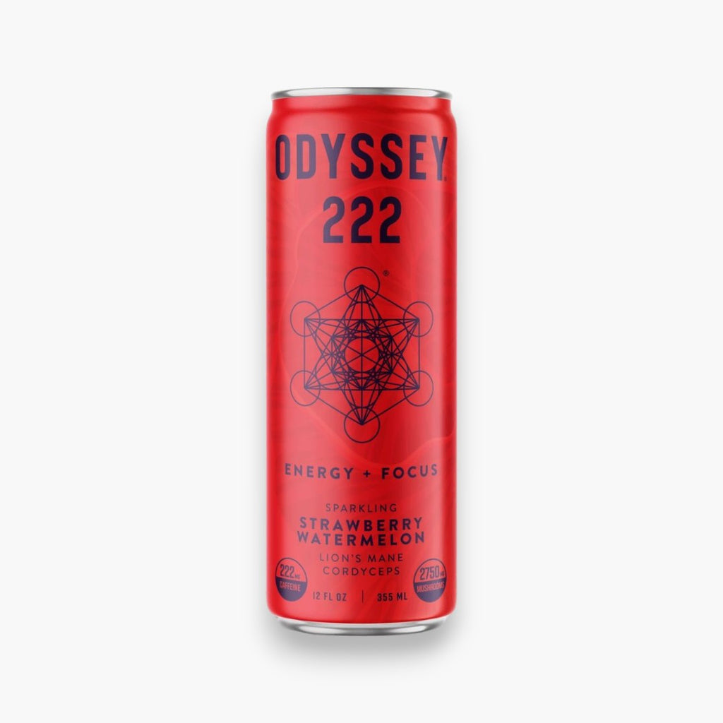Strawberry Watermelon Sparkling Mushroom Energy Drink, ENERGY + FOCUS, Odyssey
