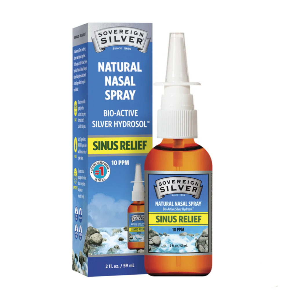Bio-Active Silver Hydrosol Nasal Spray Sinus Relief (10 PPM), 1-2 fl oz