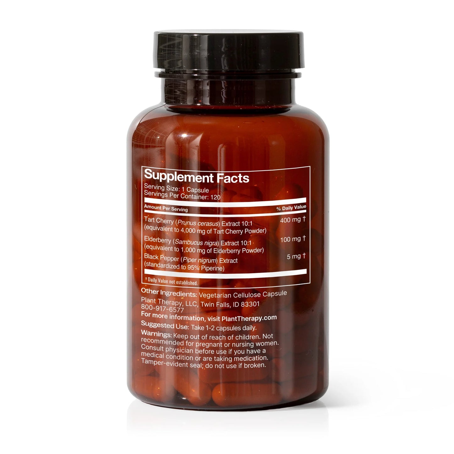 Tart Cherry with Elderberry, 120 Capsules, Plant Therapy