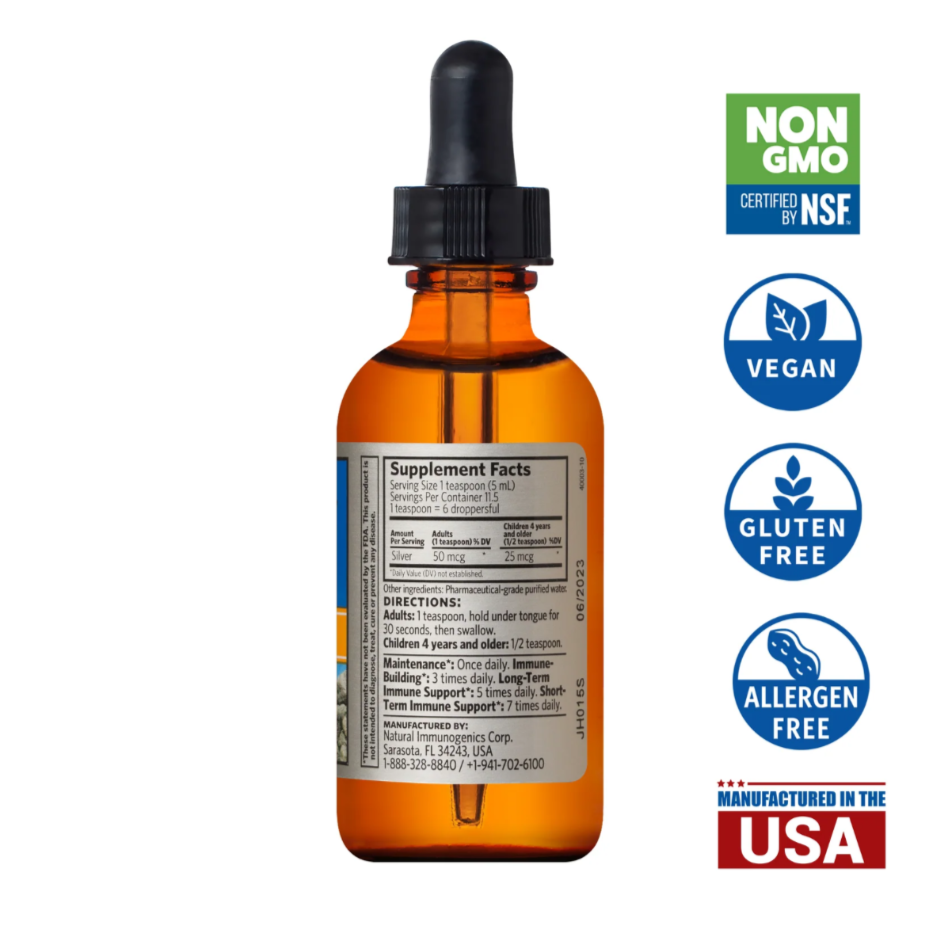 Bio-Active Silver Hydrosol Dropper-Top (10 PPM), 2 fl oz