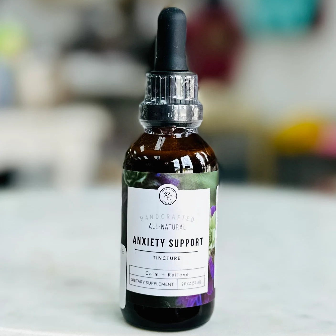 Anxiety Support Tincture, Calm + Relieve, 2oz, Rowe Casa Organics