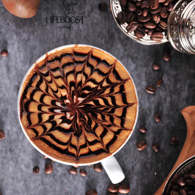 Mocha Caramel Latte Ground Coffee, 12oz, LifeBoost