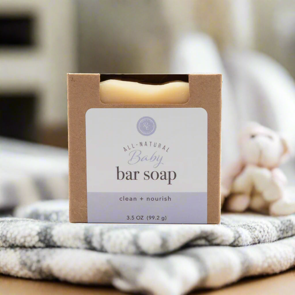 Unscented Baby Bar Soap, Clean + Nourish, 3.5oz, Rowe Casa Organics