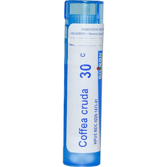Coffea Cruda 30C, 200CK, Homeopathic Medicine for Sleeplessness with Hyperactivity, Boiron, 80 Pills (Pill Size #40)