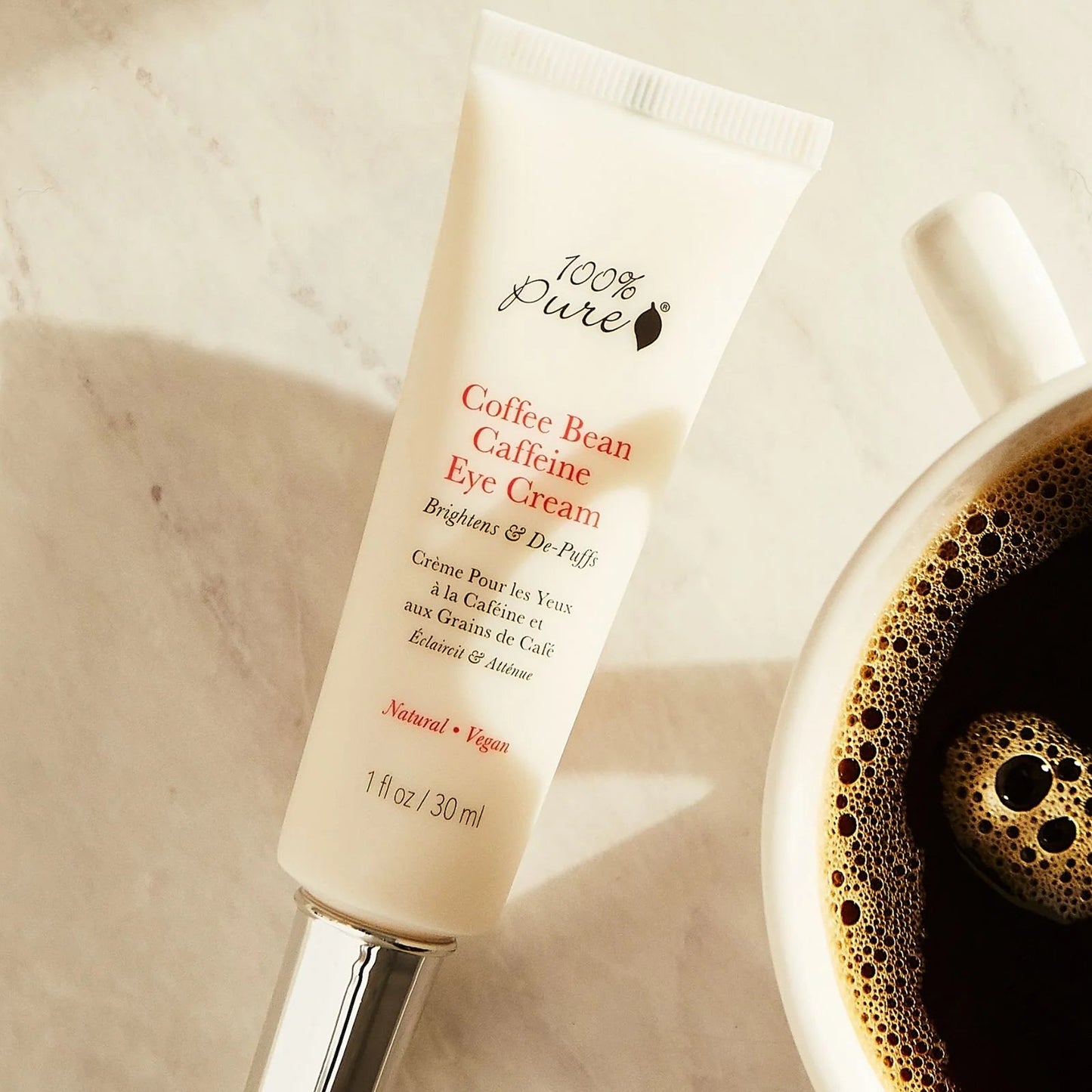 Eye Cream, Coffee Bean Caffeine, 0.3-1 fl oz, 100% Pure