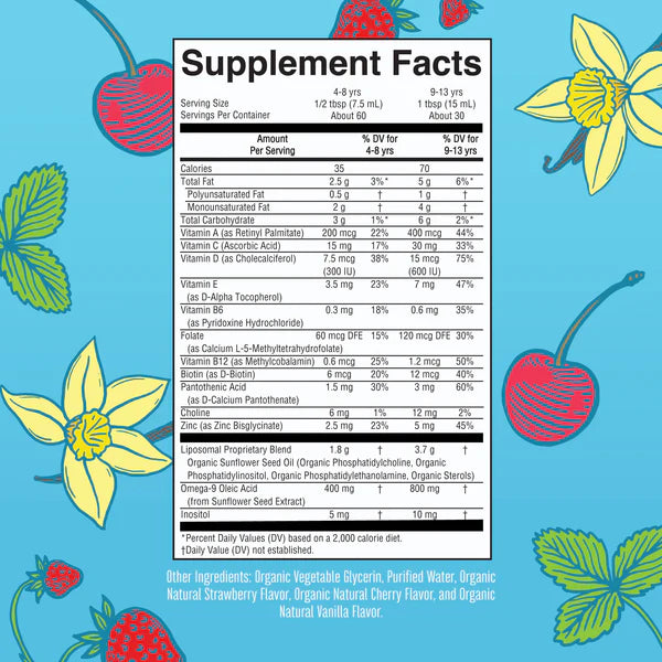 Kids Liquid Multivitamin Liposomal, Strawberry Cherry Vanilla Flavored, 15.22 fl oz, MaryRuth Organics