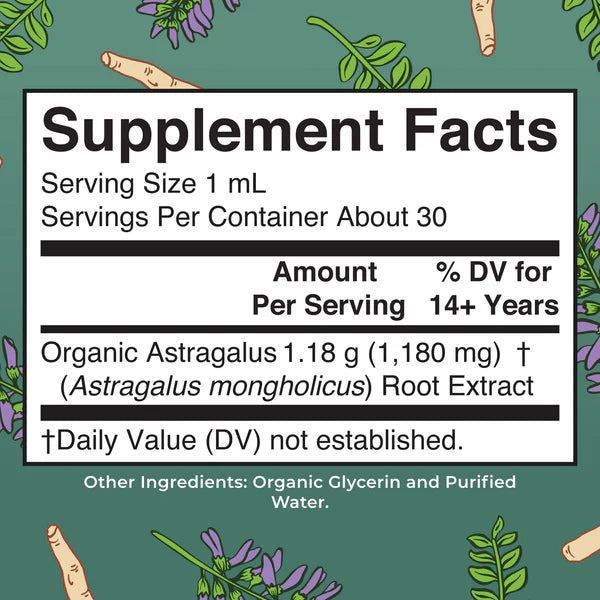 Astragalus Root, Liquid Extract, 1oz, MaryRuth Organics