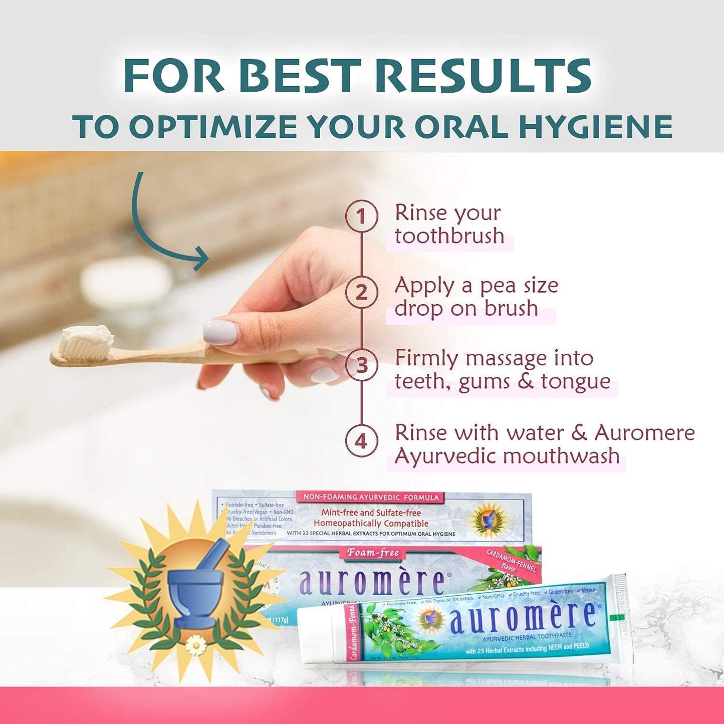 Cardamom Fennel Herbal Toothpaste, 4.16 oz, Auromere Ayurvedic Imports