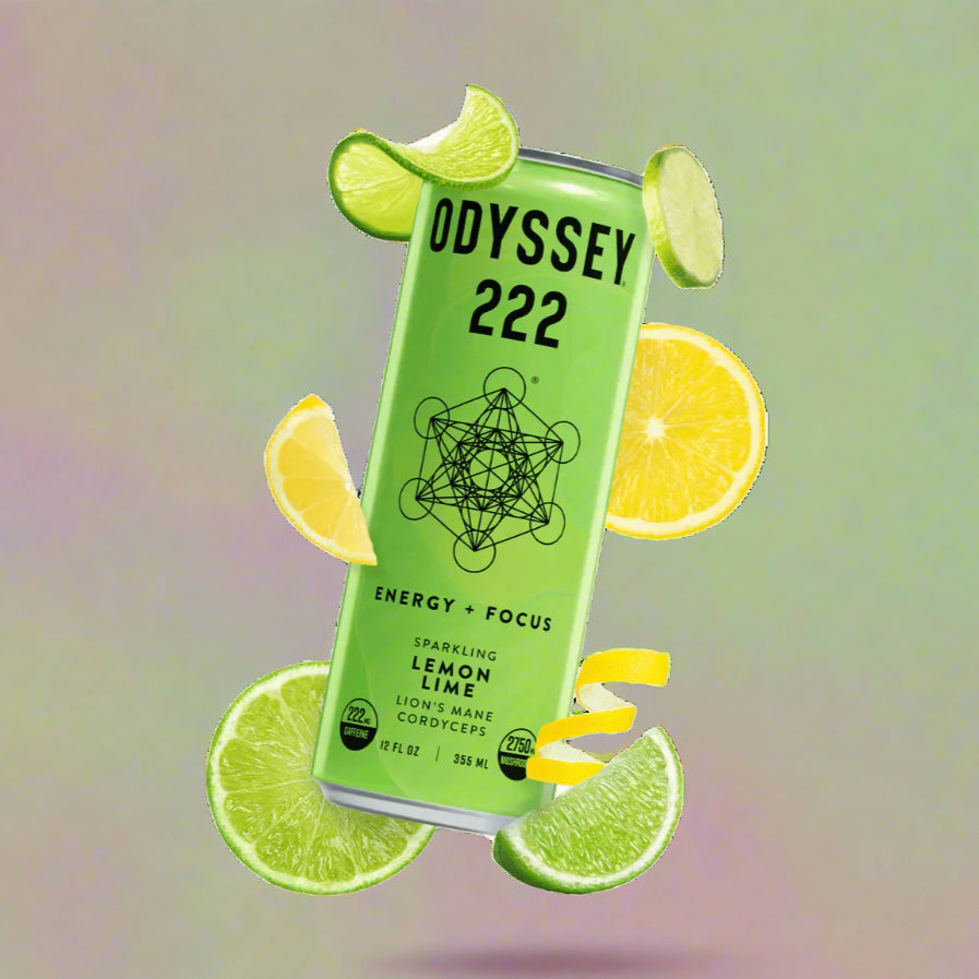 Lemon Lime Sparkling Mushroom Elixir - ENERGY + FOCUS, Odyssey