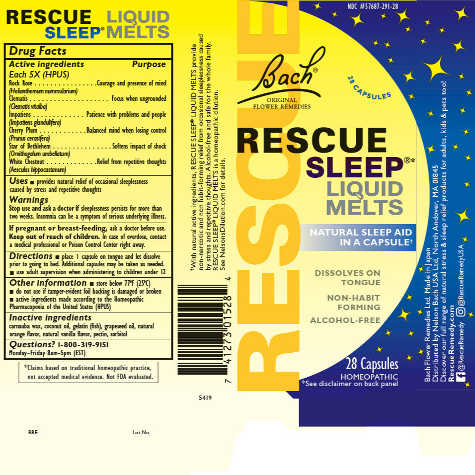 Rescue Sleep Liquid Melts, 28 Dissolving Capsules, Bach