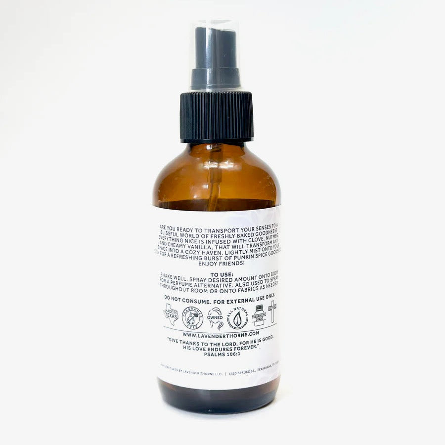 Everything Nice - Pumpkin Spice Body & Room Spray, 4oz, Lavender Thorne