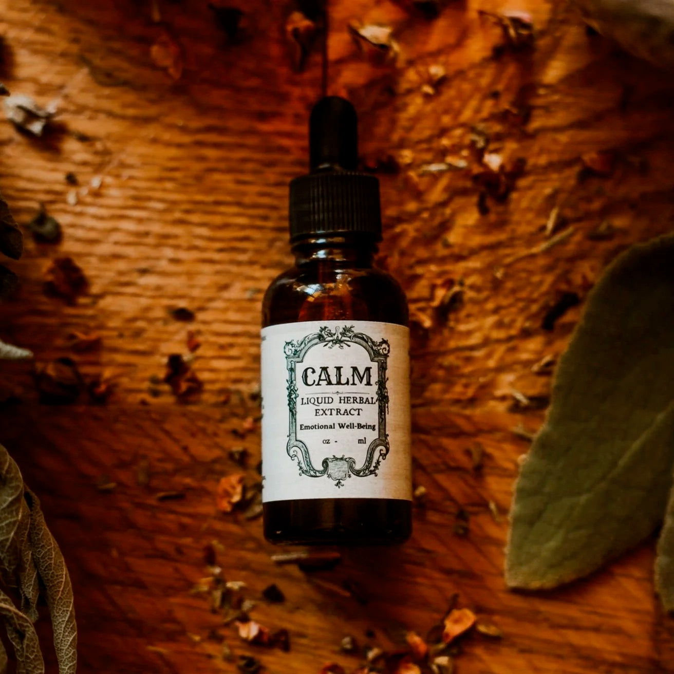 Calm Emotional Well-Being Liquid Herbal Extract, 1oz, Red Cottage Holistics