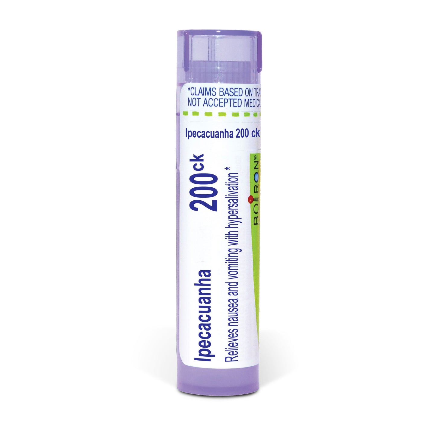 Ipecacuanha, Homeopathic Medicine for Relief of Nausea and Vomiting with Hypersalivation, Boiron, 80 Pills (Pill Size #40)