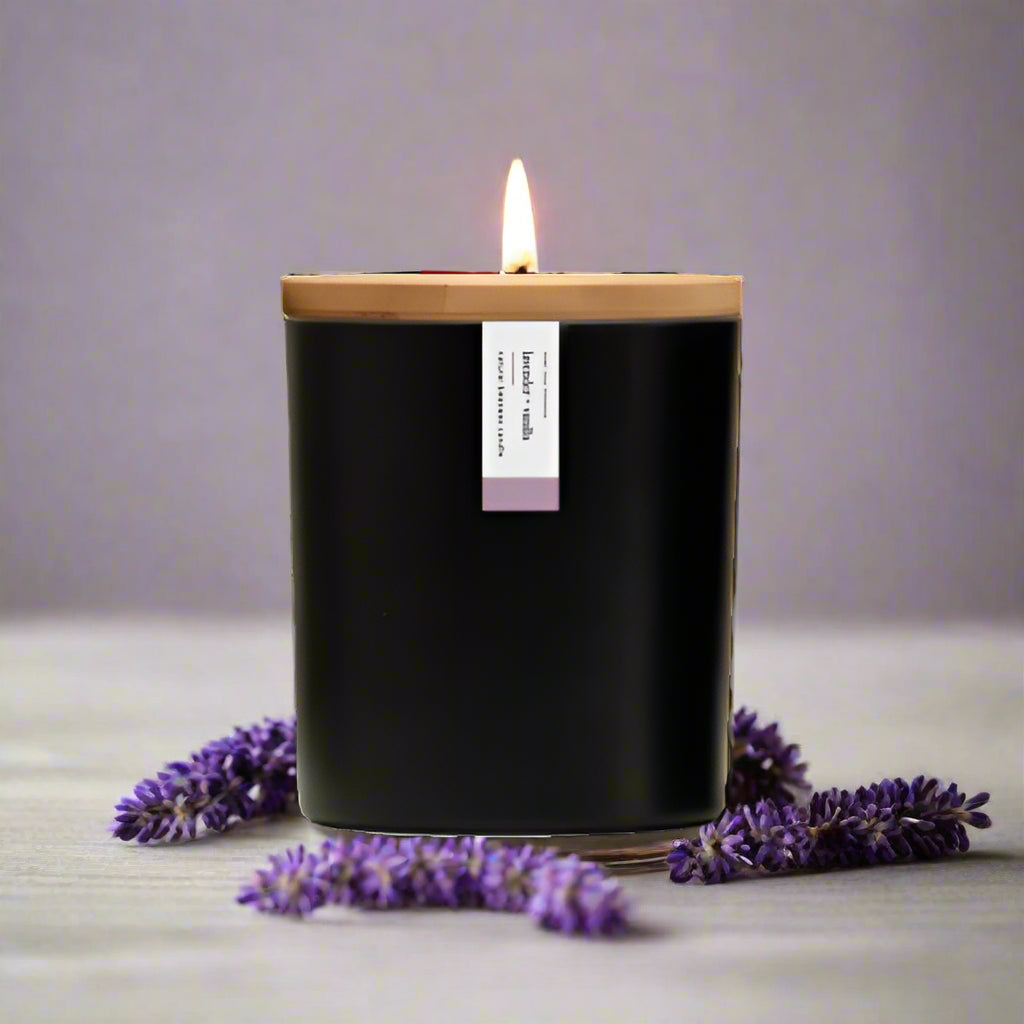 Lavender + Vanilla Beeswax Candle, 8.75 oz, Rowe Casa Organics