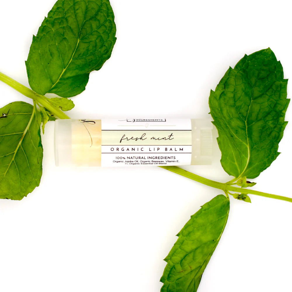 Fresh Mint Organic Lip Balm, Just Ingredients