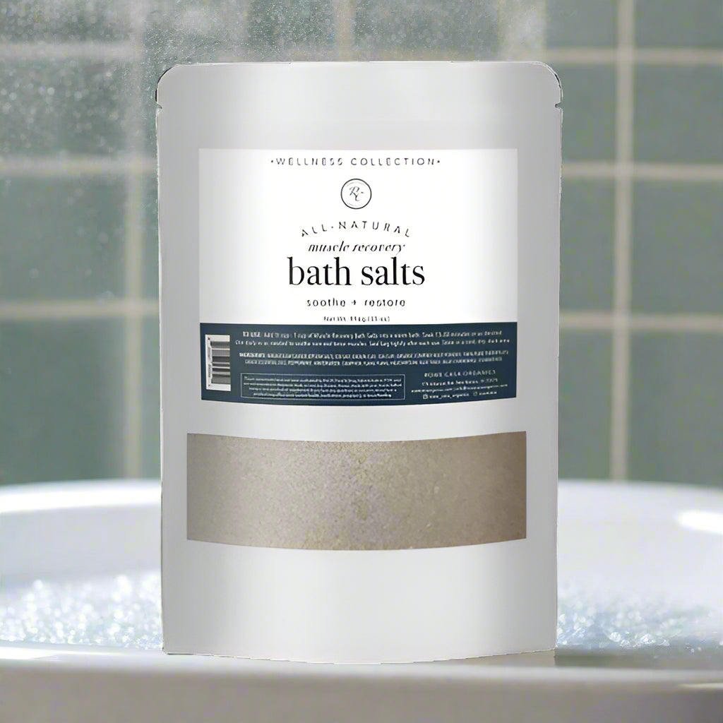 Muscle Recovery Bath Salts, Soothe + Restore, 35 oz, Rowe Casa Organics