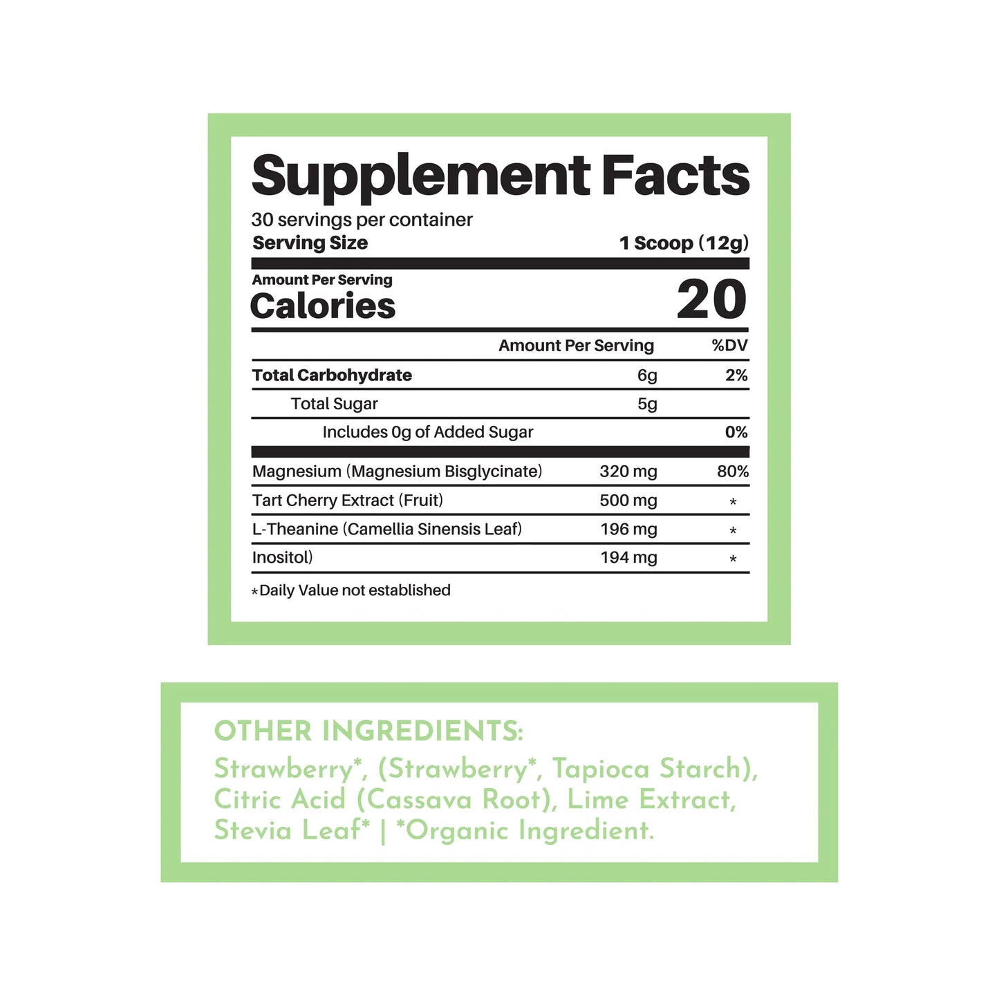 Strawberry Limeade Nighttime Relax, 30 Servings, Just Ingredients