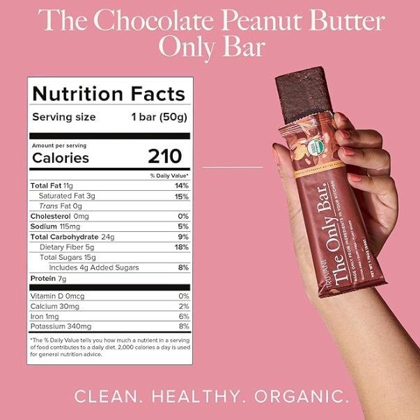The Only Bar, Chocolate Peanut Butter, Gluten Free, Dairy Free, Truvani