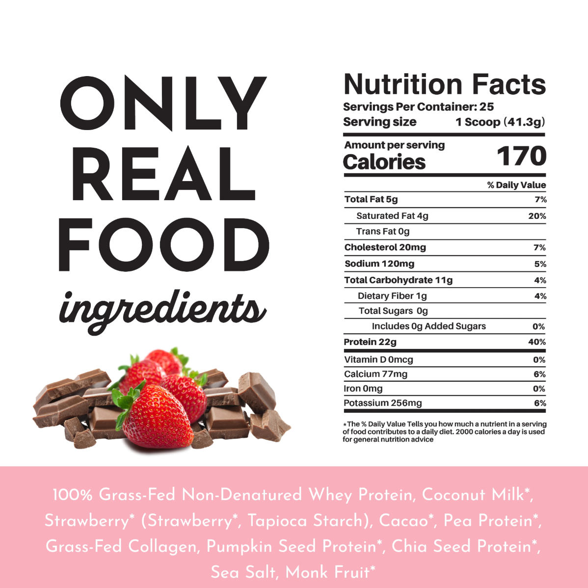 Neapolitan Protein Powder, 25 Servings, Just Ingredients