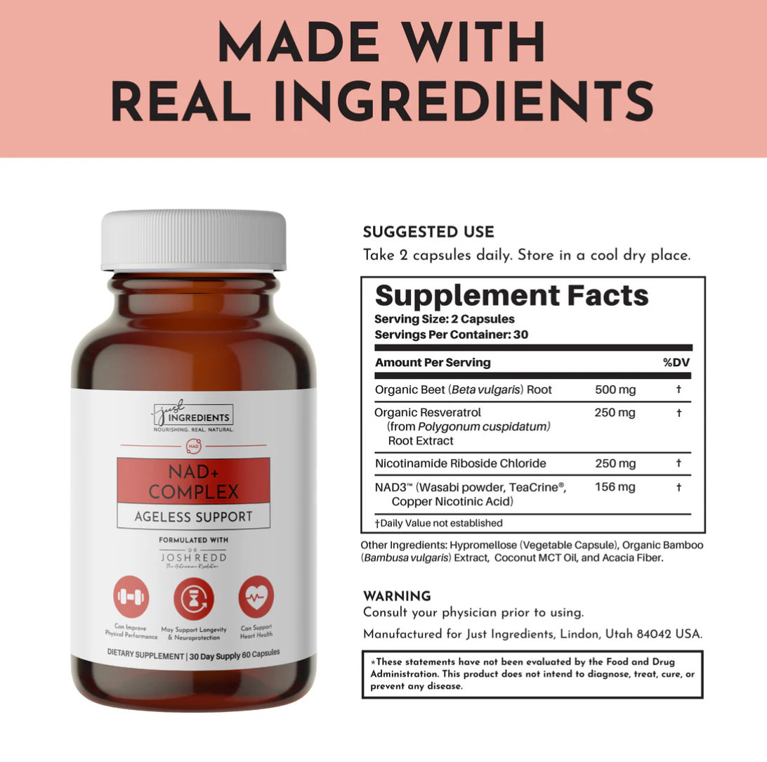 NAD+ Complex, 60 Capsules, Just Ingredients
