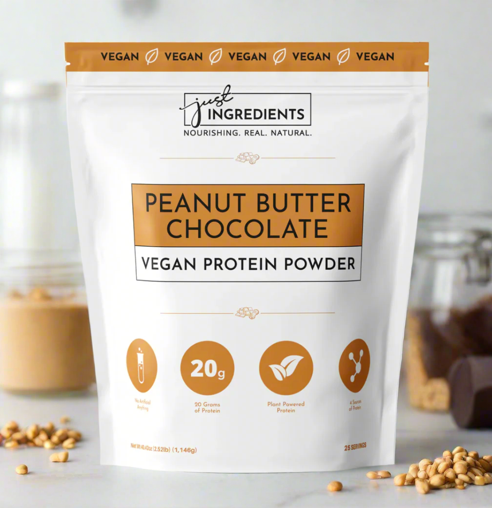 Vegan Peanut Butter Chocolate Protein Powder, 20 Servings, Just Ingredients