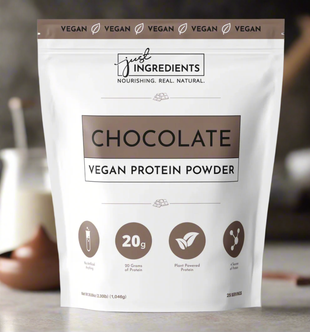 Vegan Chocolate Protein Powder, 20 Servings, Just Ingredients
