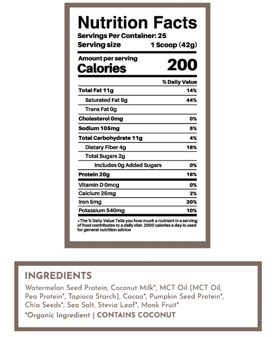Vegan Chocolate Protein Powder, 20 Servings, Just Ingredients