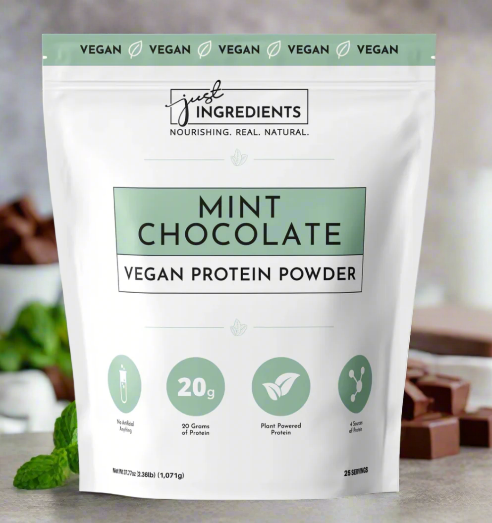 Vegan Mint Chocolate Protein Powder, 20 Servings, Just Ingredients