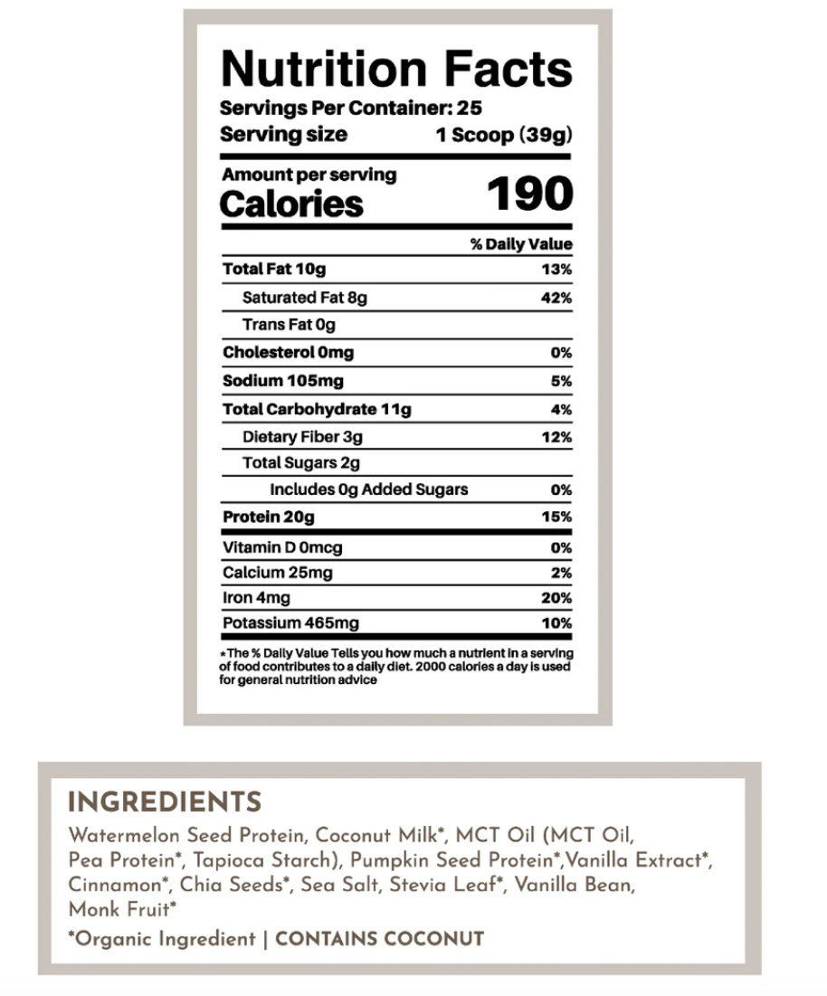 Vegan Vanilla Bean Protein Powder, 20 Servings, Just Ingredients