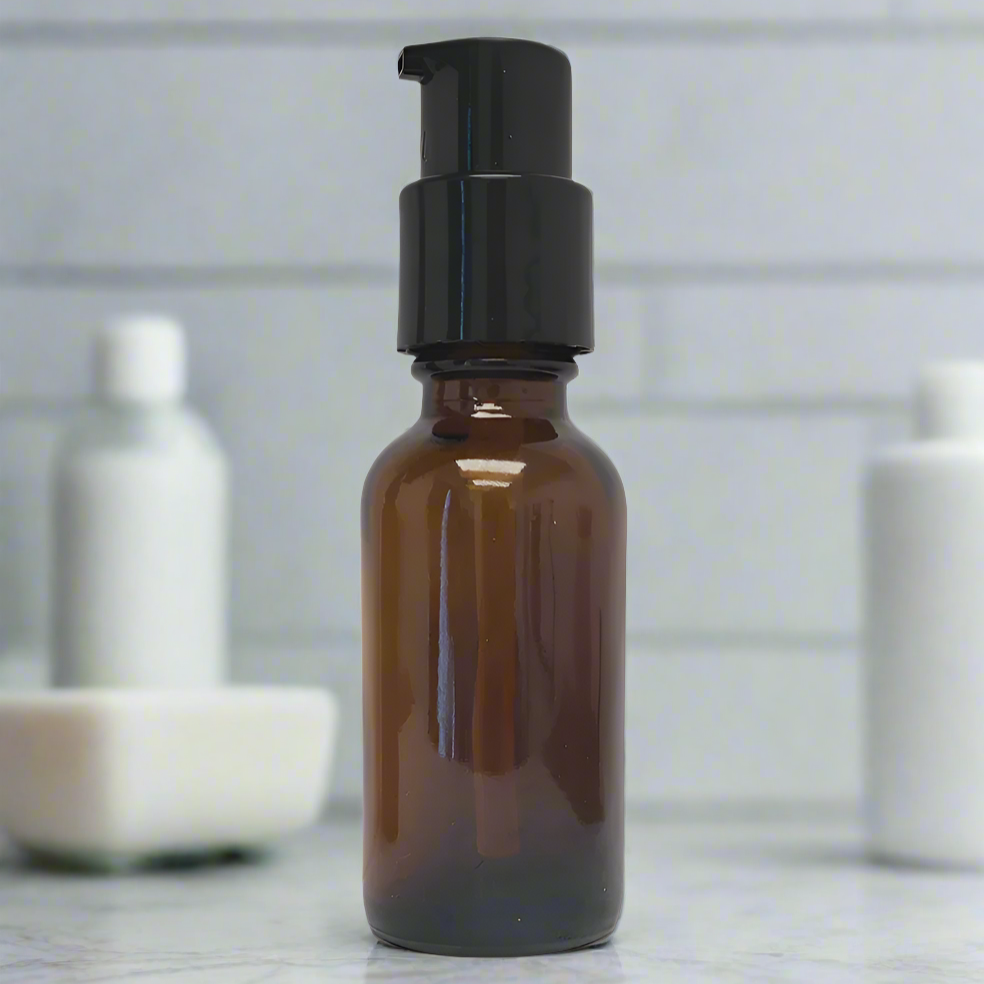 Glass Bottle With Pump Lid, 1oz, Rowe Casa Organics