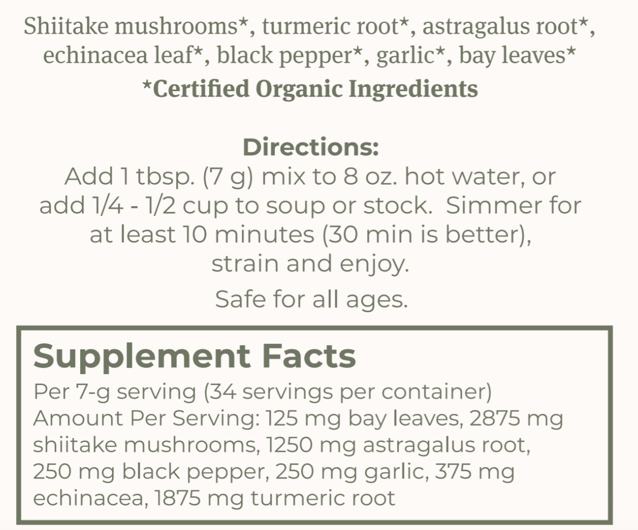 Immunity Soup - For Delicious Immune Support, 8oz, Earthley