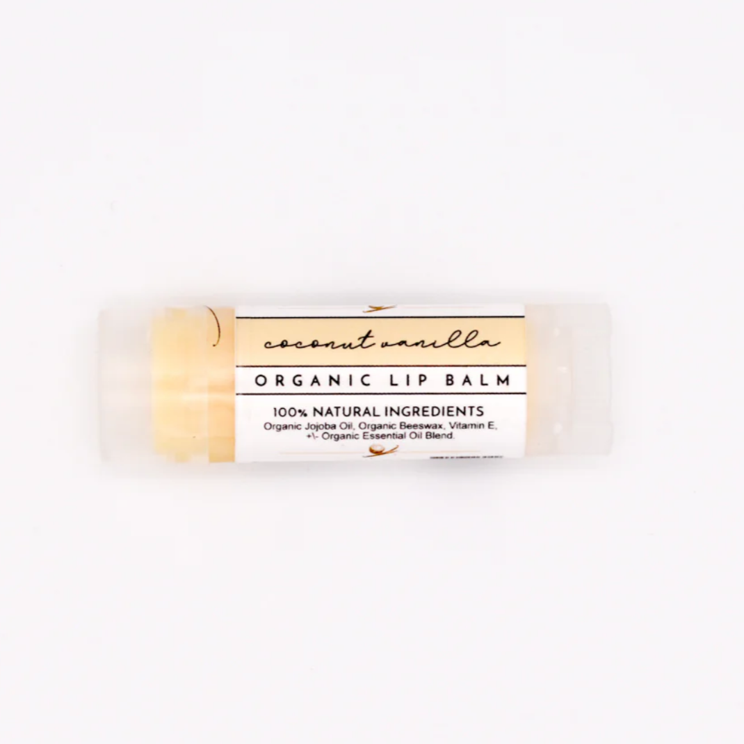 Coconut Vanilla Organic Lip Balm, Just Ingredients