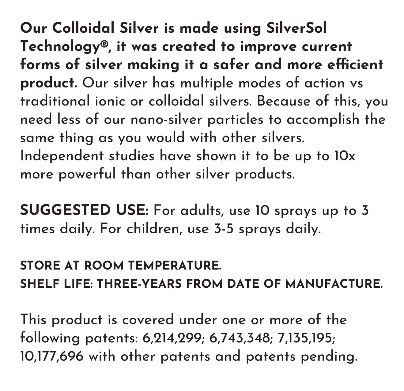 Colloidal Silver Spray, Just Ingredients