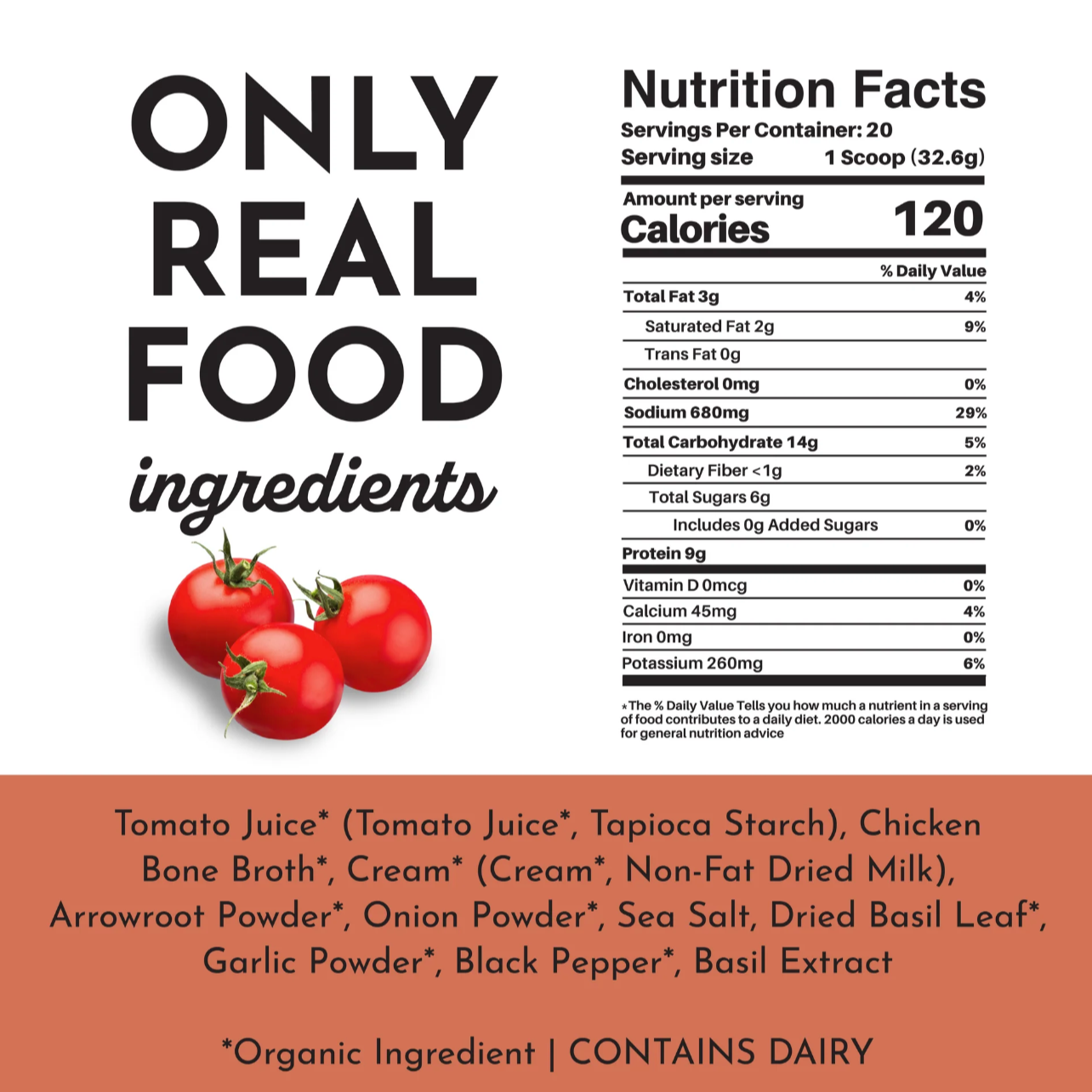 Creamy Tomato Soup Mix, 20 Servings, 22.9oz, Just Ingredients