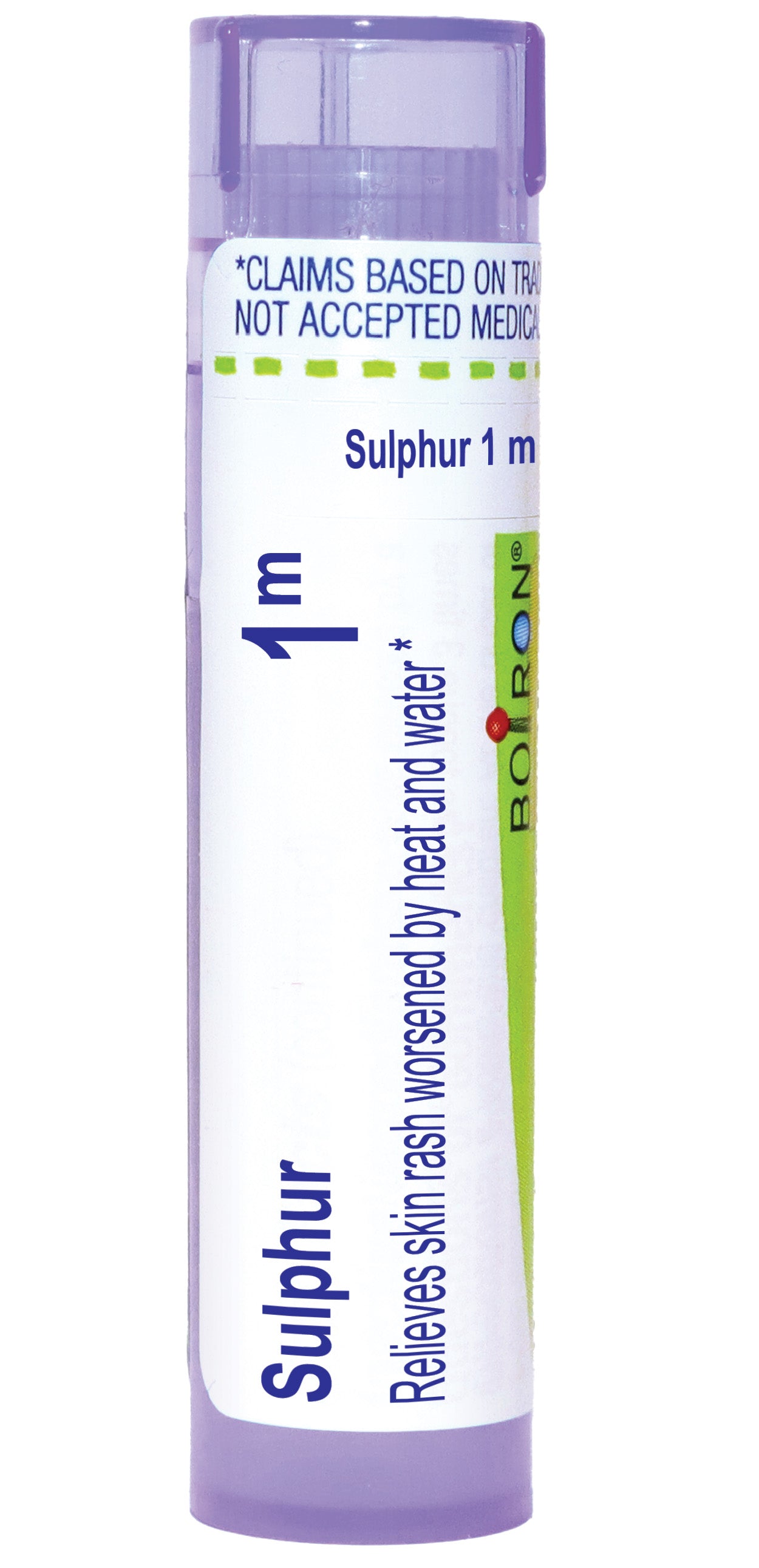 Sulphur 6C, 30C, 200CK, 1M, Homeopathic Medicine for Relief of Skin Rash Worsened by Heat & Water, Boiron, 80 Pills (Pill Size #40)