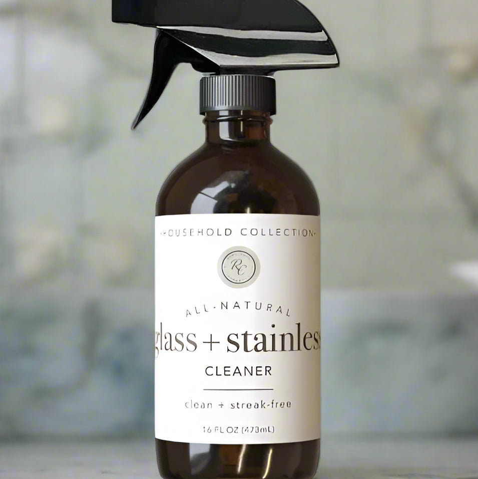 Glass + Stainless Steel Cleaner, Clean + Streak - Free, Cleaning Collection, Rowe Casa Organics