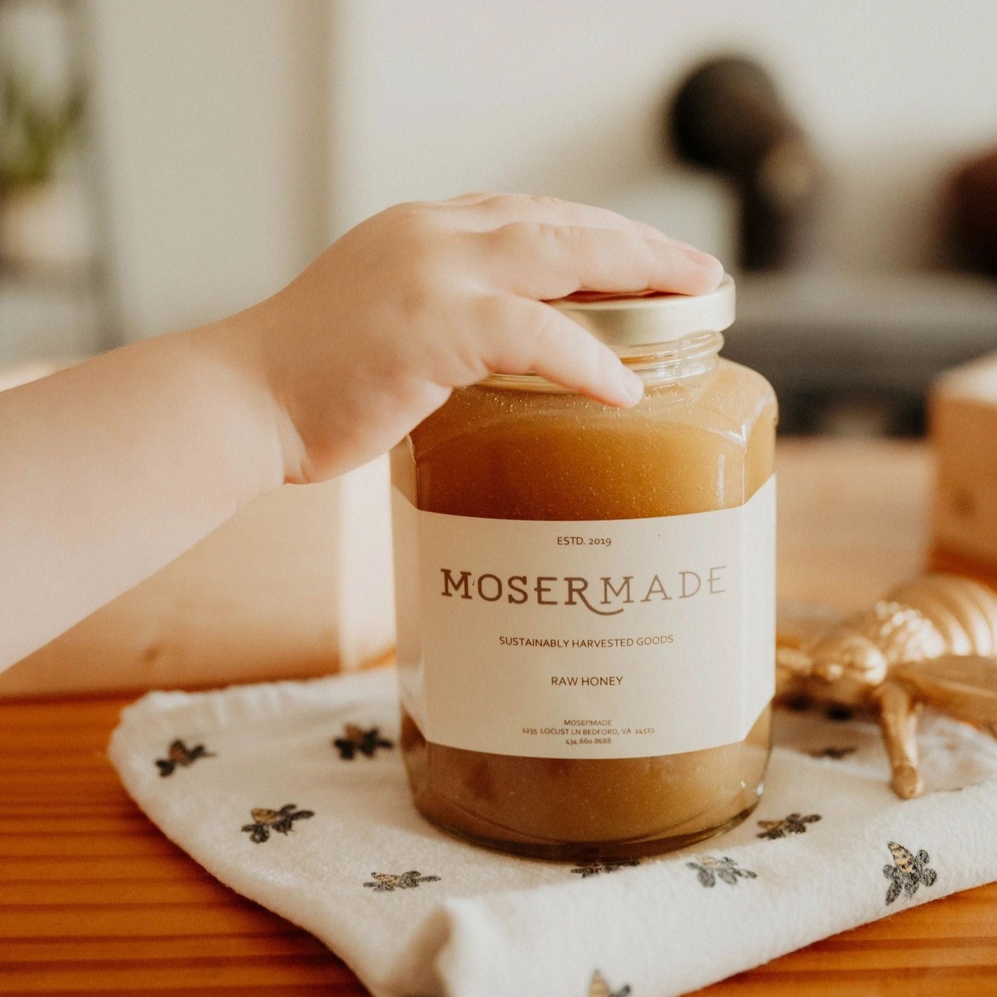 Raw Honey, Sustainably Harvested Goods, 454g, Mosermade