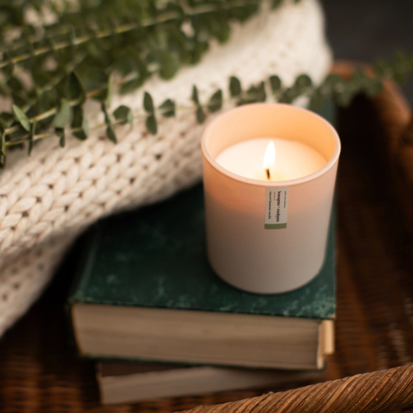 Natural Beeswax Candle, Lemongrass + Eucalyptus, Rowe Casa Organics