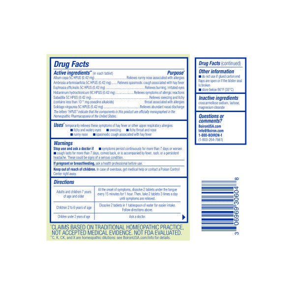AllergyCalm Tablets, Homeopathic Medicine for Allergy Relief,Boiron